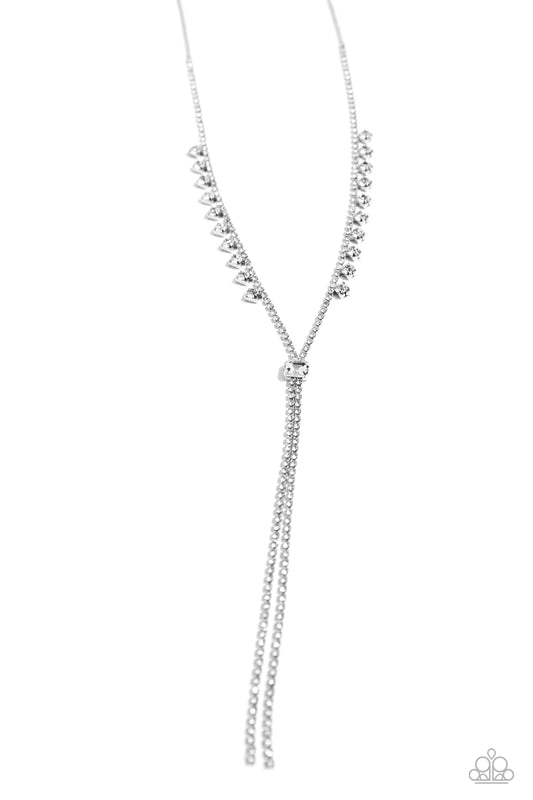 Synchronized SHIMMER - White Necklace - Paparazzi - Dare2bdazzlin N Jewelry