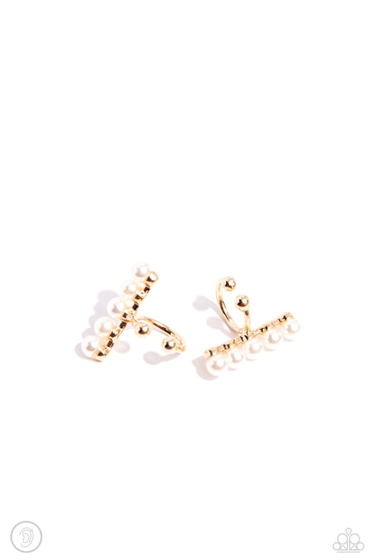 CUFF Love - Gold Earring Cuff - Paparazzi - Dare2bdazzlin N Jewelry