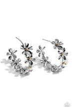 Load image into Gallery viewer, Floral Flamenco - Silver Hoop Earring - Paparazzi - Dare2bdazzlin N Jewelry
