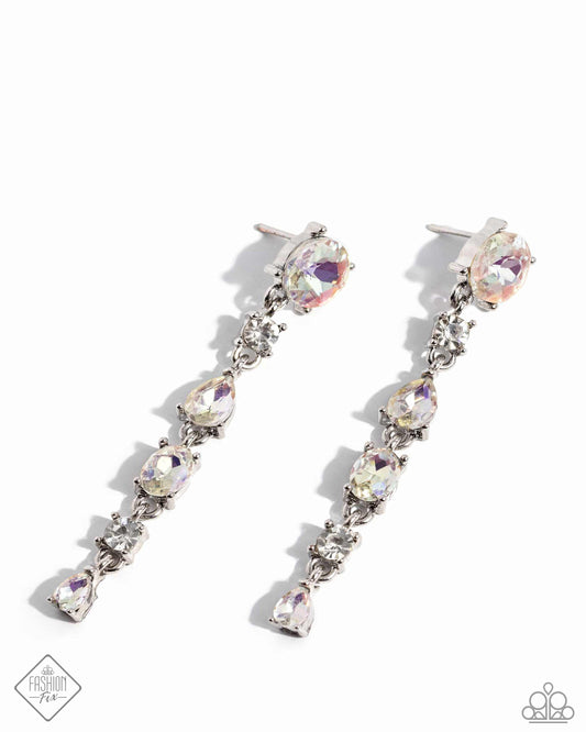 Fairytale Falls - White Earring  - Paparazzi - Dare2bdazzlin N Jewelry