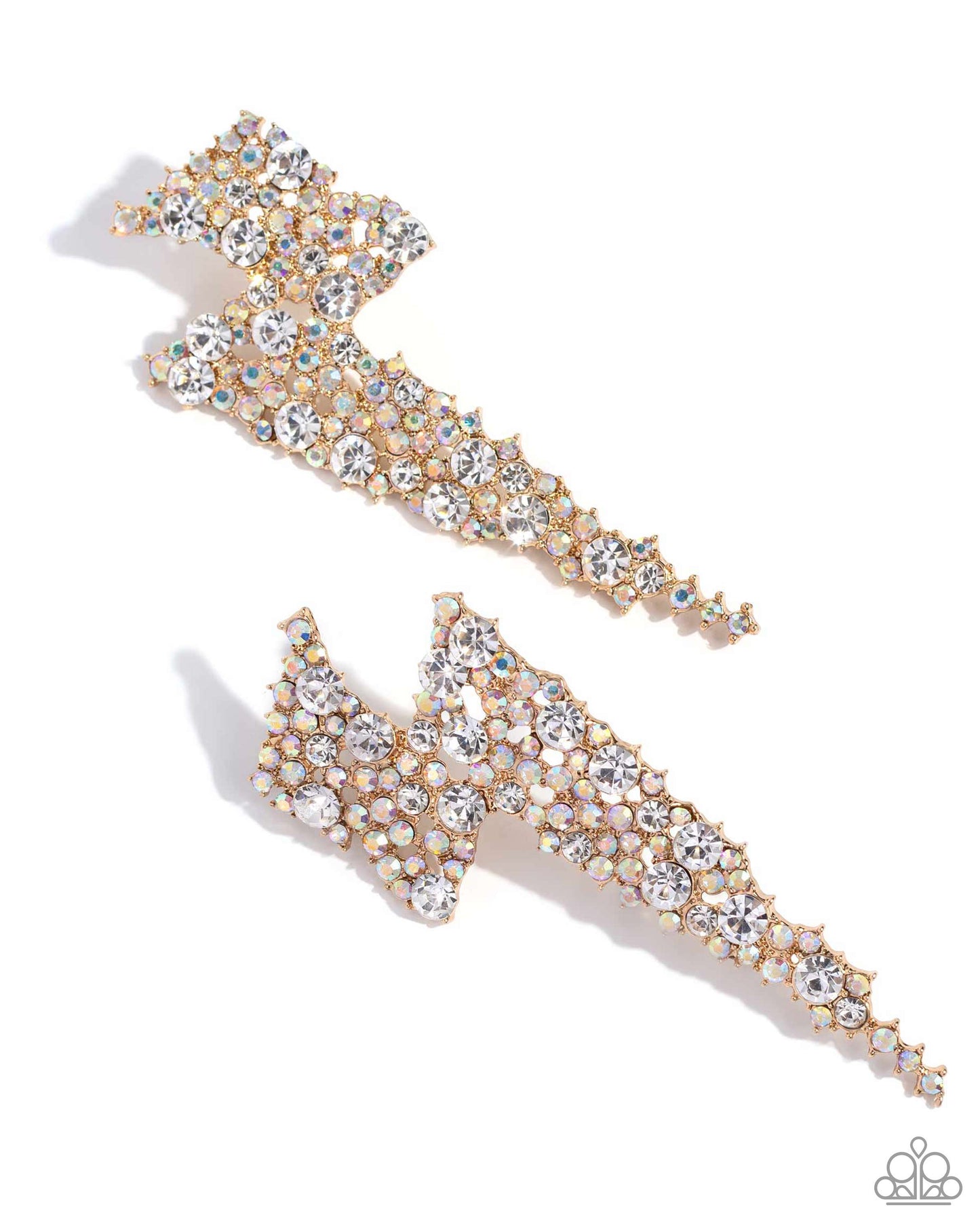 Electric Effulgence - Gold Post Earring - Paparazzi - Dare2bdazzlin N Jewelry