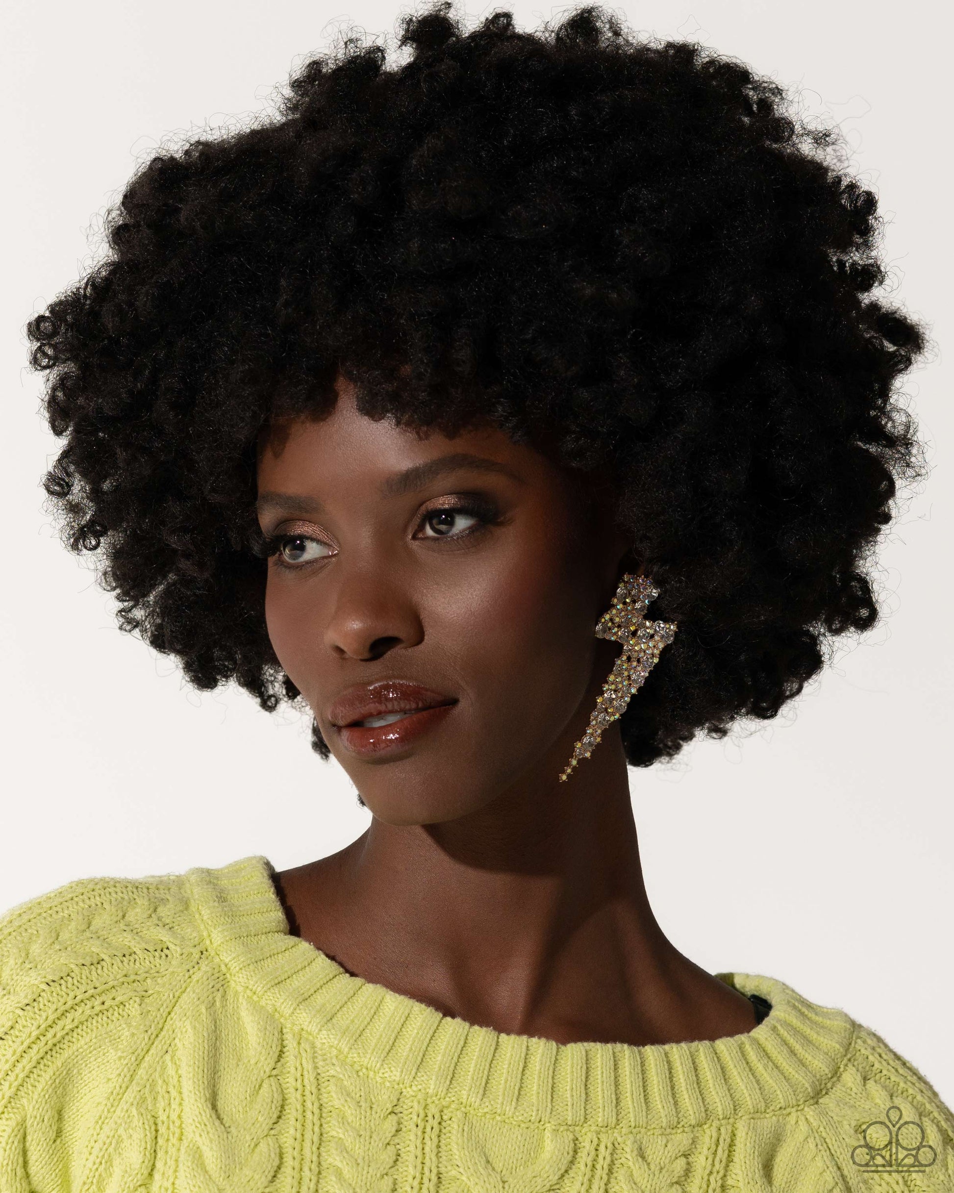 Electric Effulgence - Gold Post Earring - Paparazzi - Dare2bdazzlin N Jewelry