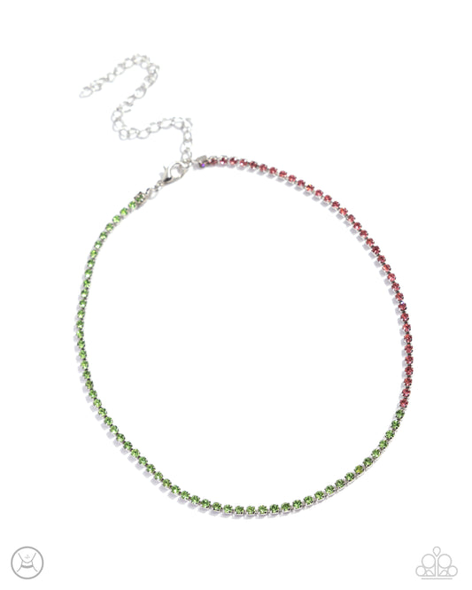 Dedicated Duo - Green Chocker - Paparazzi - Dare2bdazzlin N Jewelry