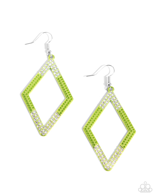 Eloquently Edgy - Green Earring - Paparazzi - Dare2bdazzlin N Jewelry