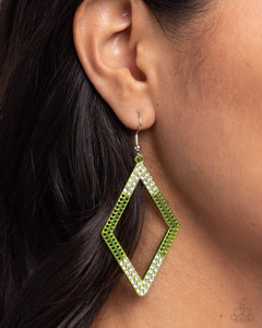 Eloquently Edgy - Green Earring - Paparazzi - Dare2bdazzlin N Jewelry