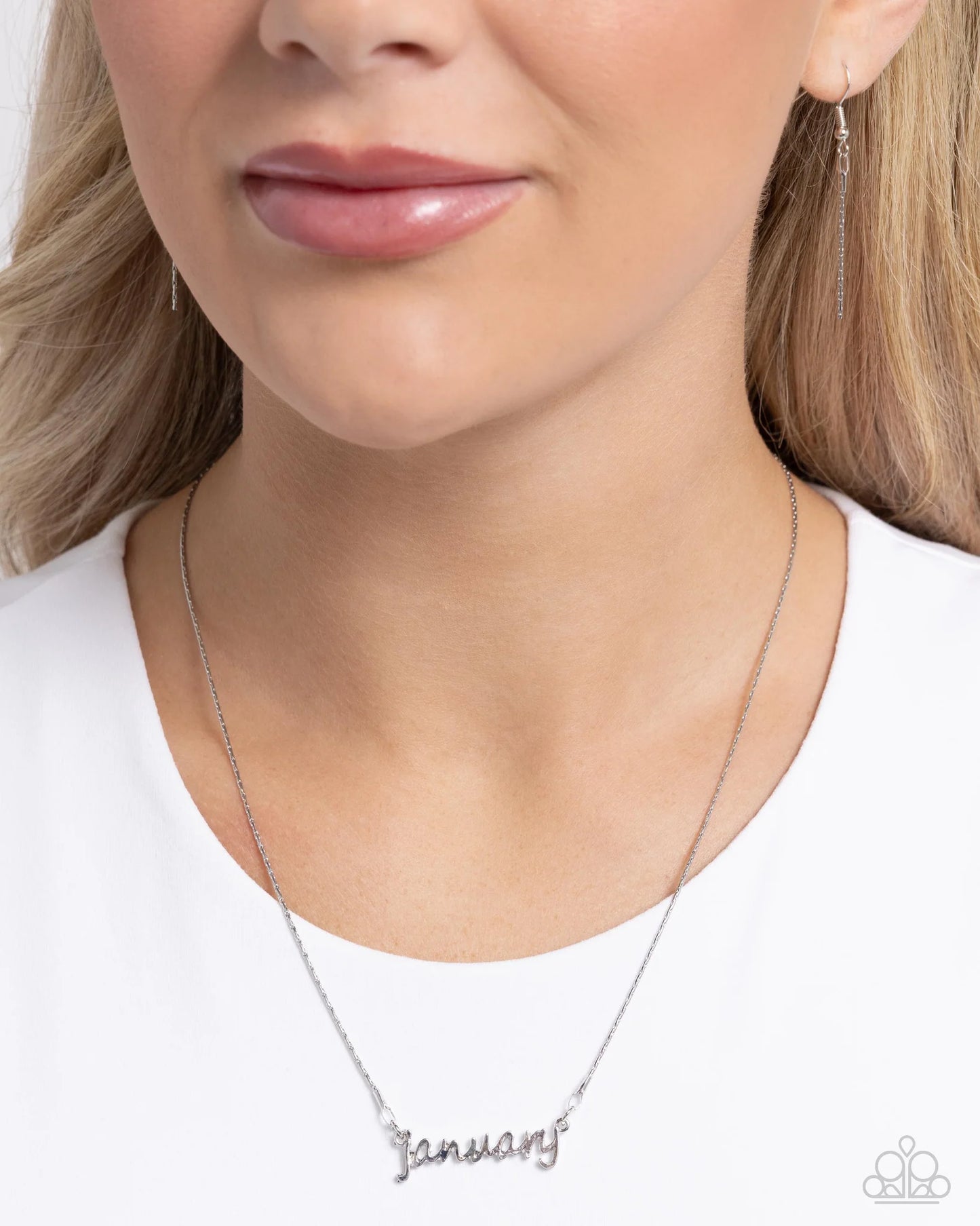 Birth Month Bling - January Silver Necklace - Paparazzi - Dare2bdazzlin N Jewelry