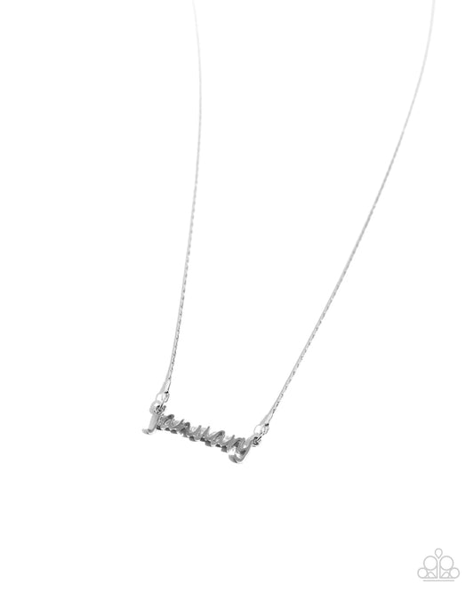 Birth Month Bling - January Silver Necklace - Paparazzi - Dare2bdazzlin N Jewelry