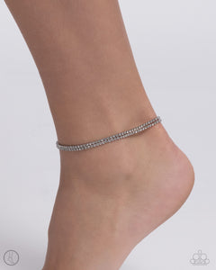 Dainty Declaration - White Anklet - Paparazzi - Dare2bdazzlin N Jewelry