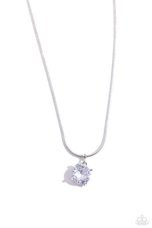 Pronged Premiere - White Necklace - Paparazzi - Dare2bdazzlin N Jewelry