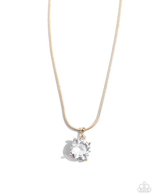 Pronged Premiere - Gold Necklace - Paparazzi - Dare2bdazzlin N Jewelry