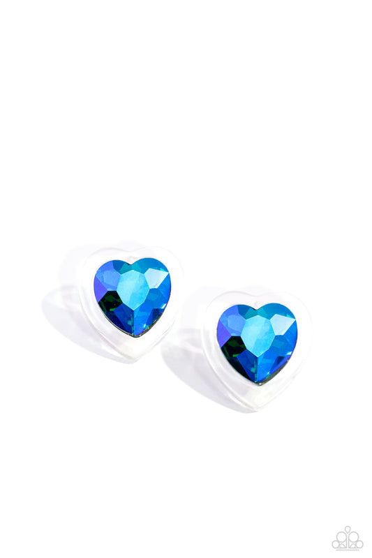 Heart-Pounding Haute - Green Post Earring - Paparazzi - Dare2bdazzlin N Jewelry