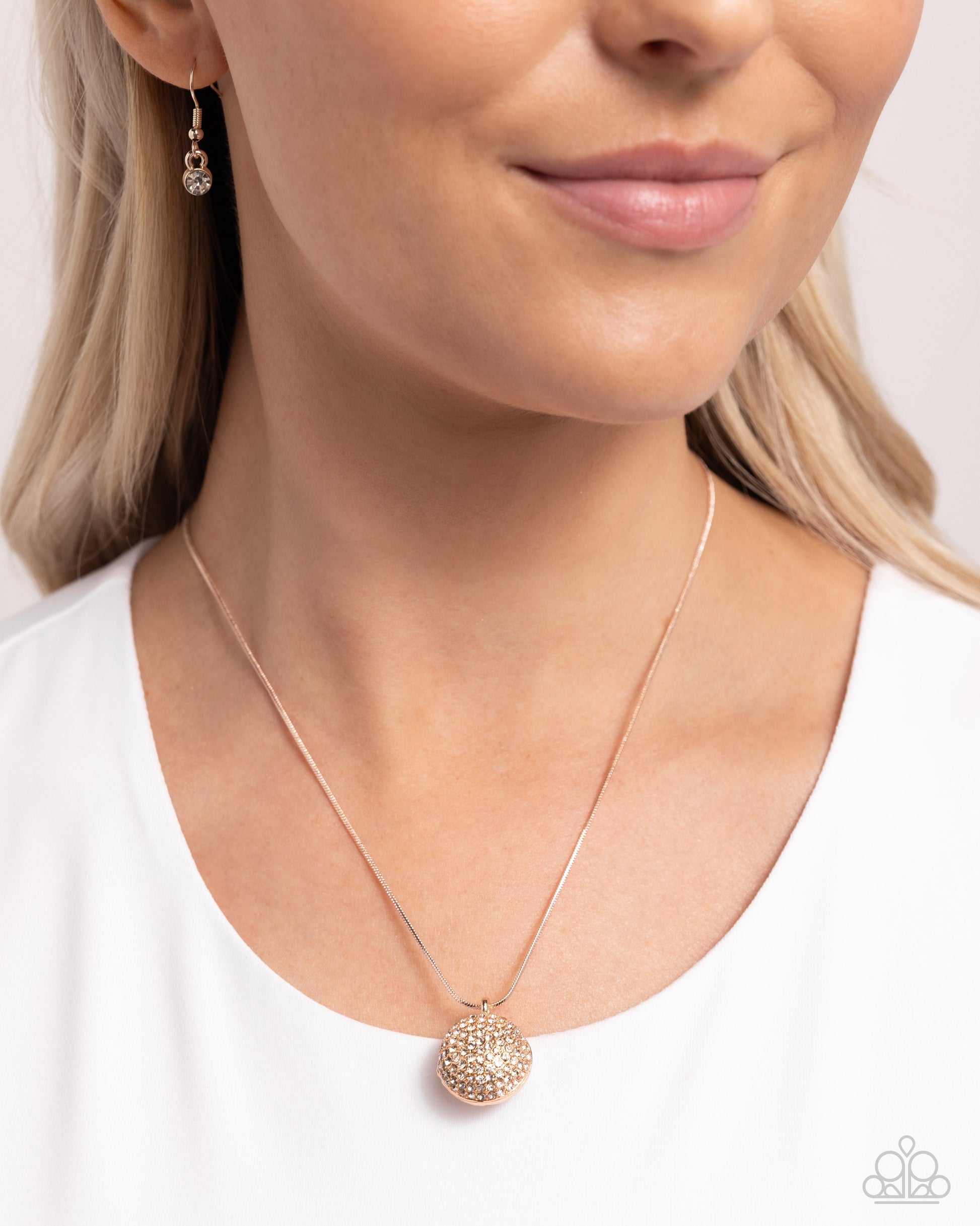 Bedazzled Bravado - Rose Gold Necklace - Paparazzi - Dare2bdazzlin N Jewelry