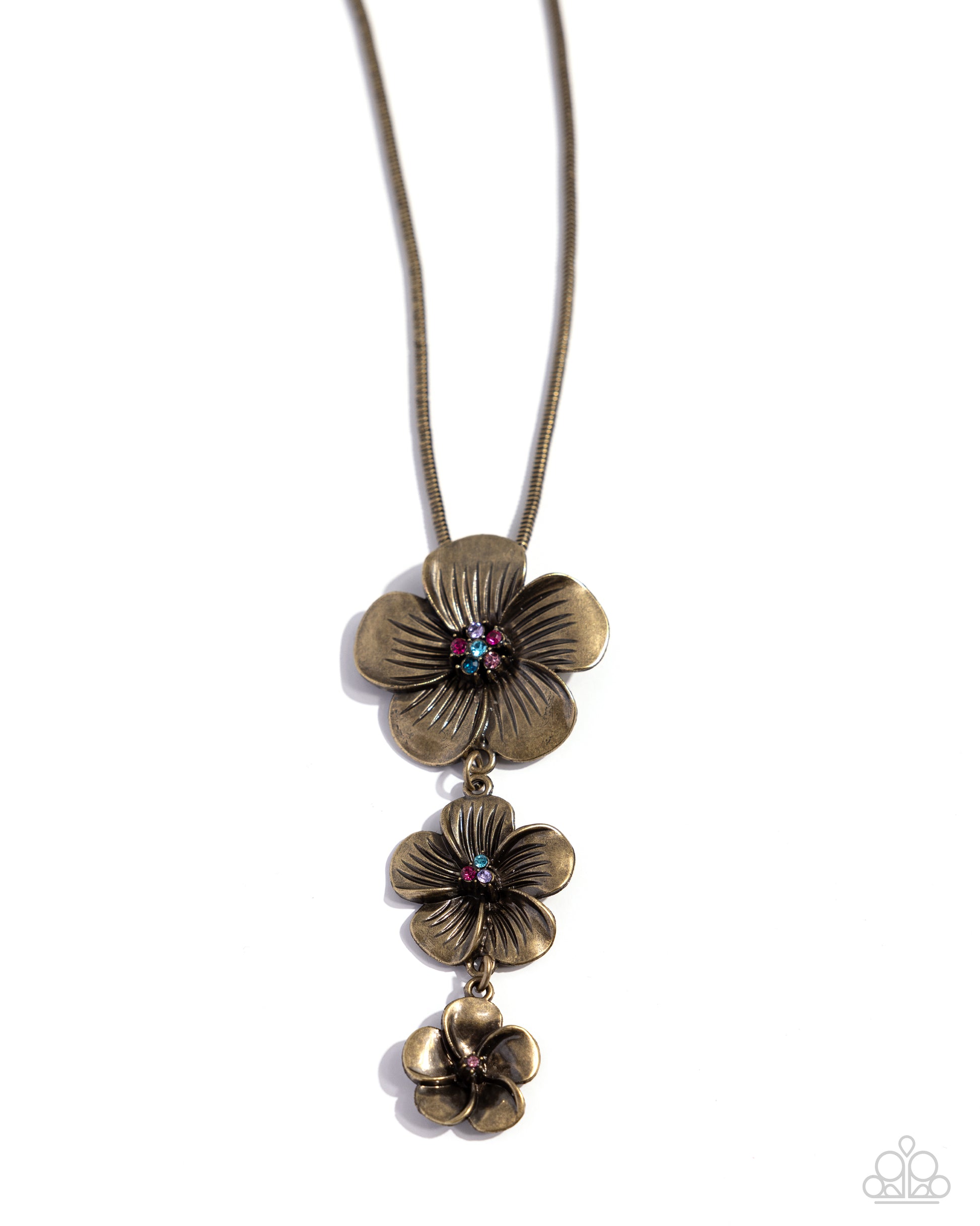Wallflower Whimsy - Brass Necklace - Paparazzi - Dare2bdazzlin N Jewelry