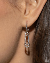 Load image into Gallery viewer, Safety Pin Sentiment - White Earring - Paparazzi - Dare2bdazzlin N Jewelry
