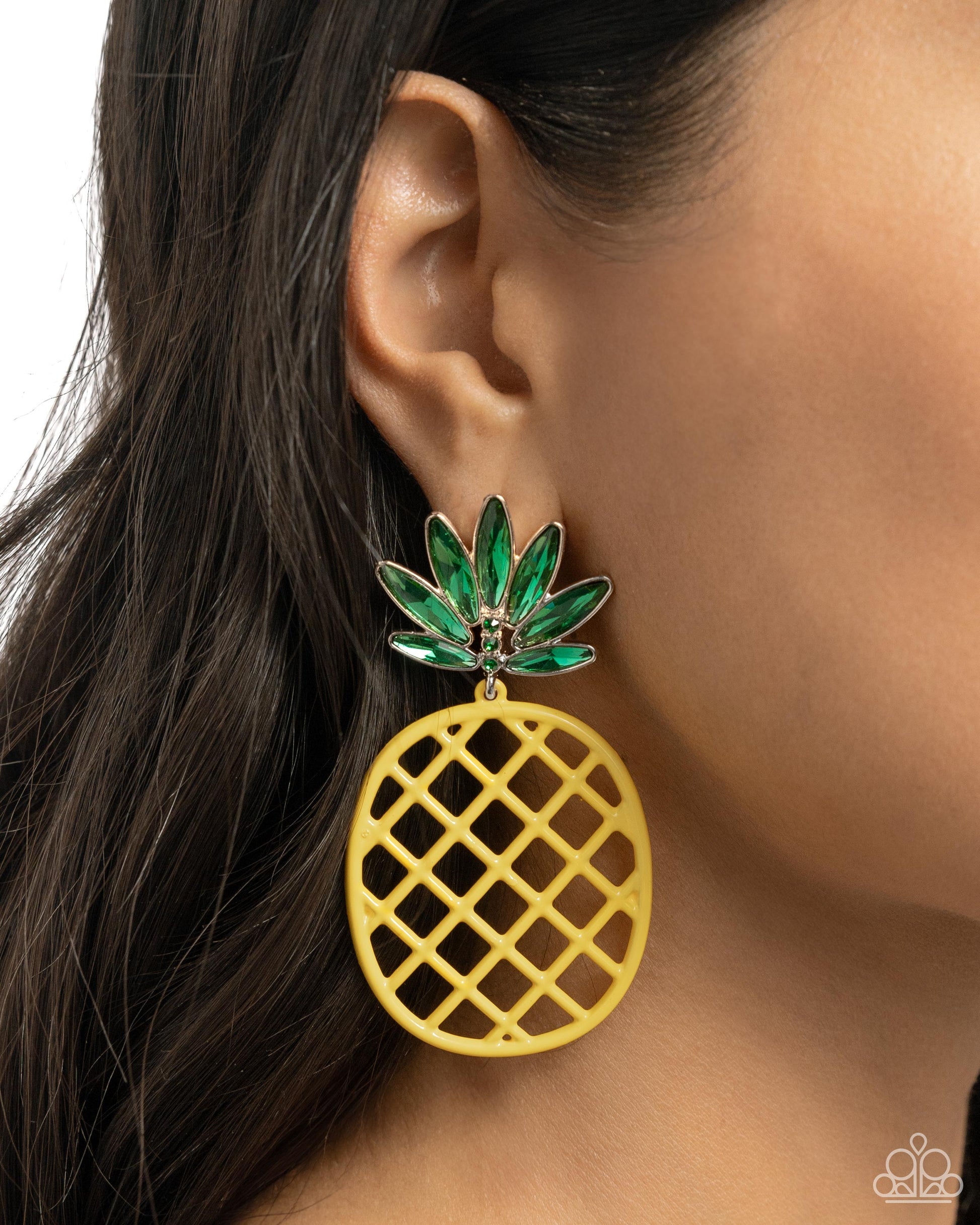 Pineapple Passion - Yellow Post Earring - Paparazzi - Dare2bdazzlin N Jewelry