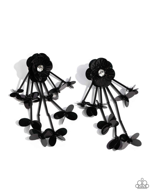 Floral Future - Black Post Earring - Paparazzi - Dare2bdazzlin N Jewelry