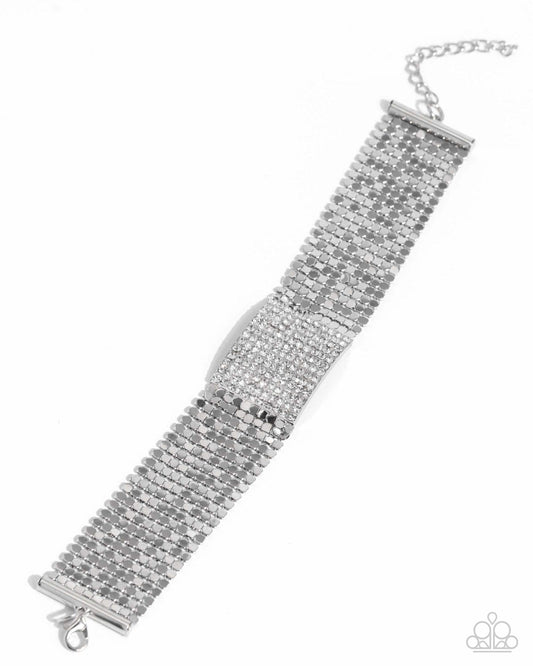 Disco Dame - White Bracelet - Paparazzi - Dare2bdazzlin N Jewelry