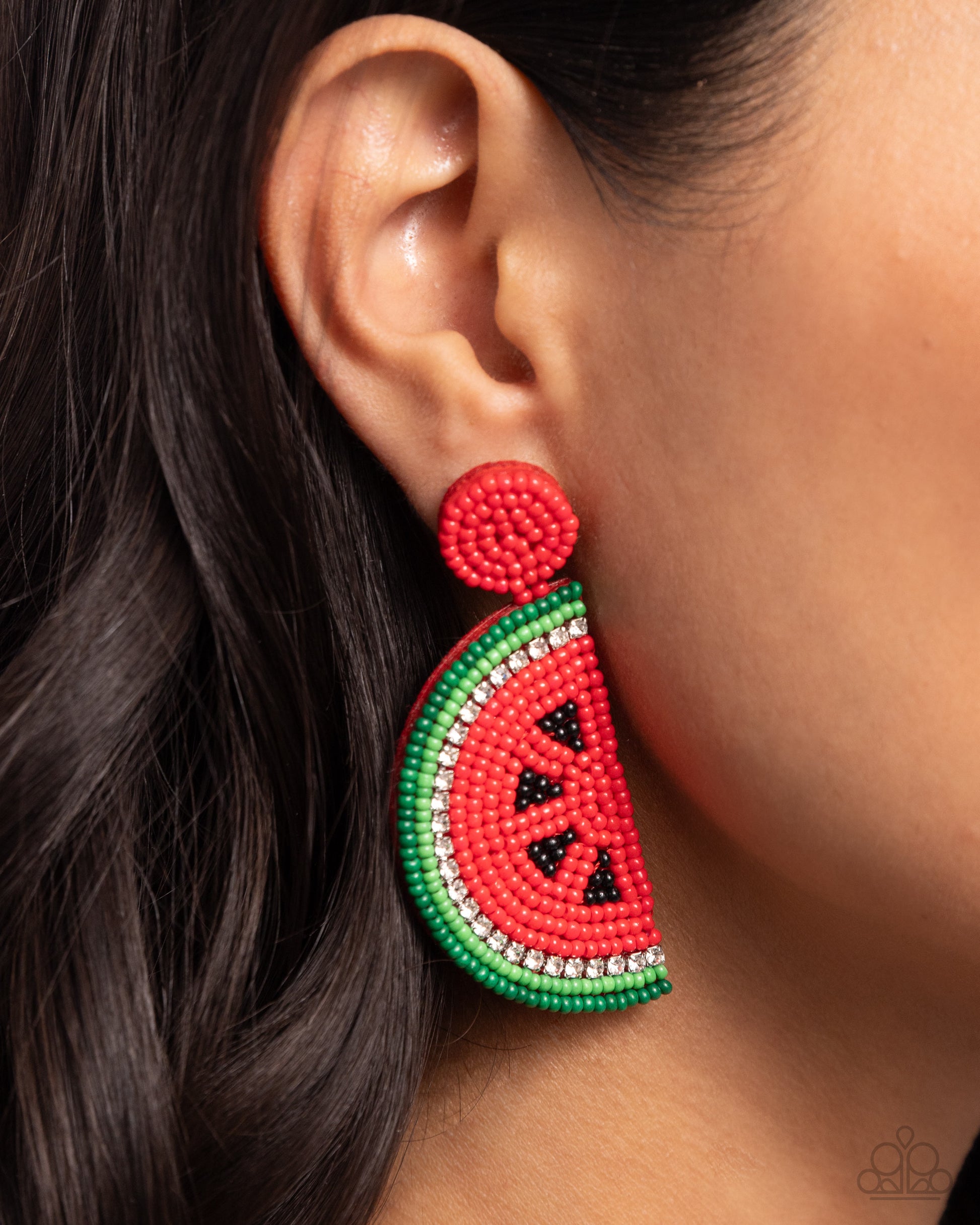 Watermelon Welcome - Red Post Earring - Paparazzi - Dare2bdazzlin N Jewelry