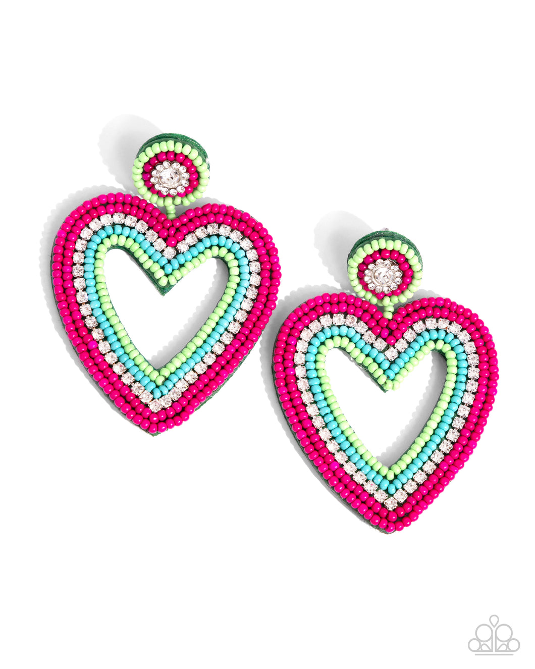 Headfirst Heart - Green Earring - Paparazzi - Dare2bdazzlin N Jewelry