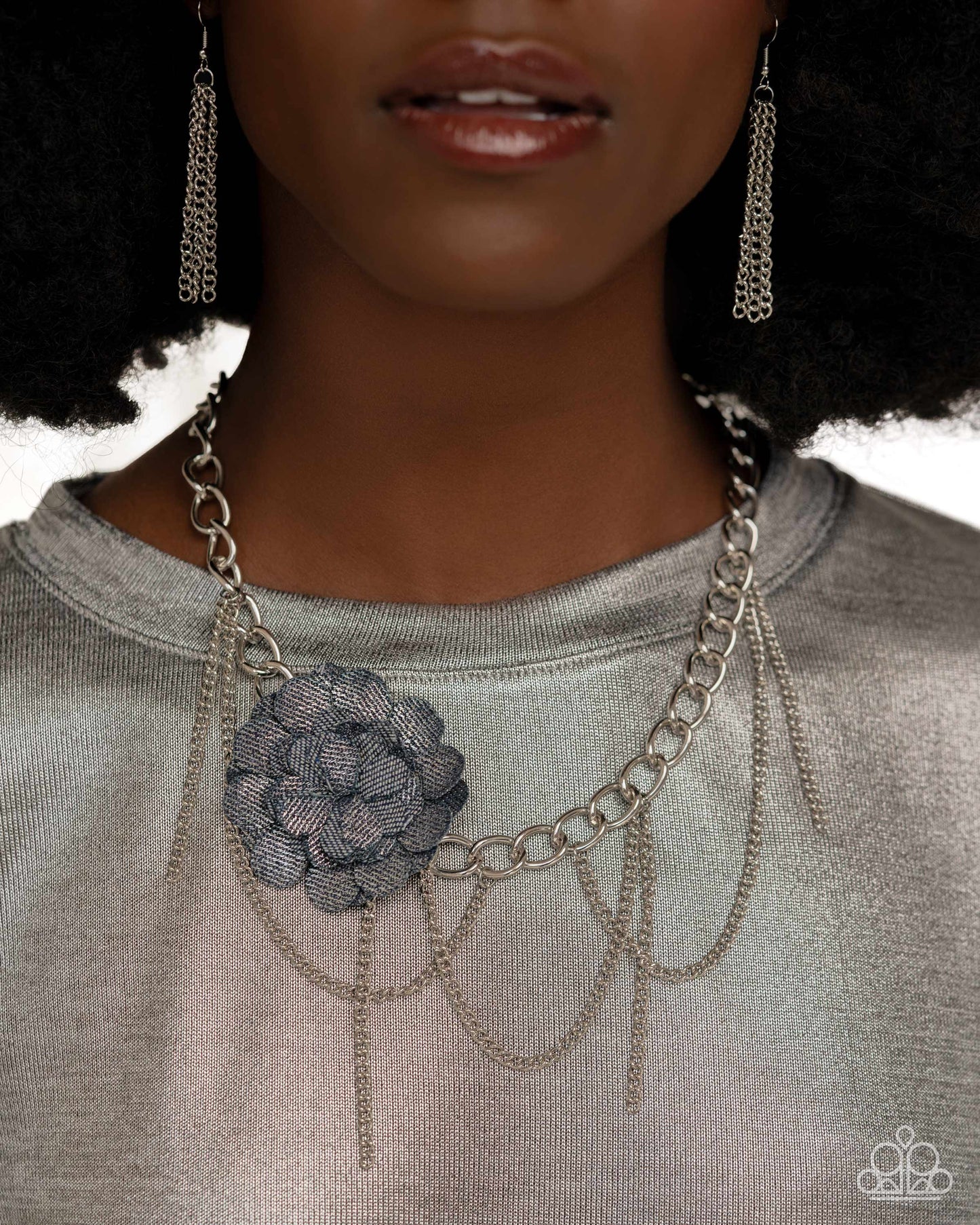 Deconstructed Denim - Blue Necklace - Paparazzi - Dare2bdazzlin N Jewelry