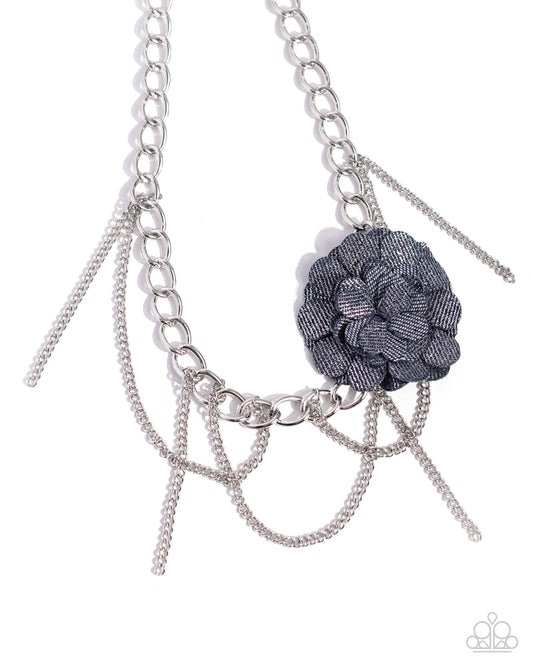 Deconstructed Denim - Blue Necklace - Paparazzi - Dare2bdazzlin N Jewelry
