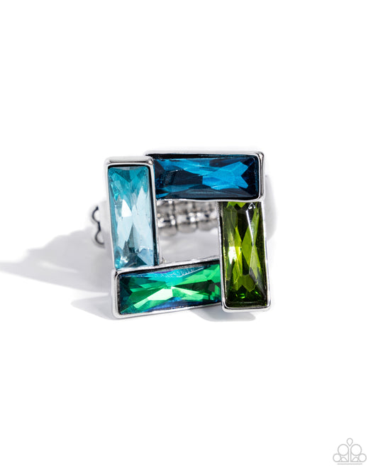 Sinuous Square - Blue Ring - Paparazzi - Dare2bdazzlin N Jewelry
