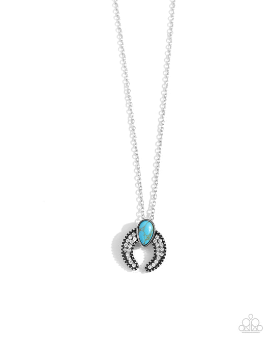 Horseshoe Haute - Blue Necklace - Paparazzi - Dare2bdazzlin N Jewelry