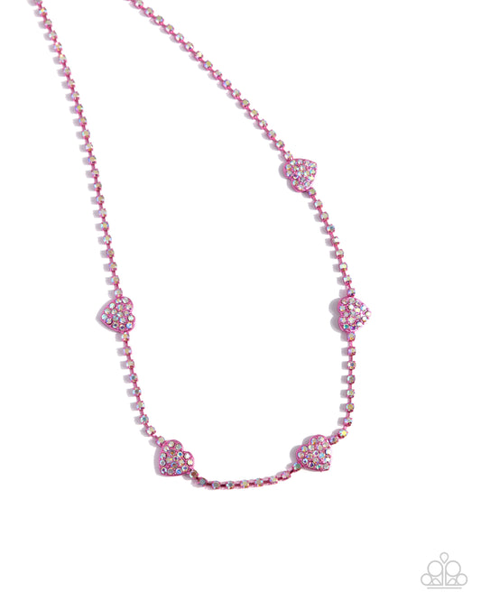 Homecoming Hearts - Pink Necklace - Paparazzi - Dare2bdazzlin N Jewelry