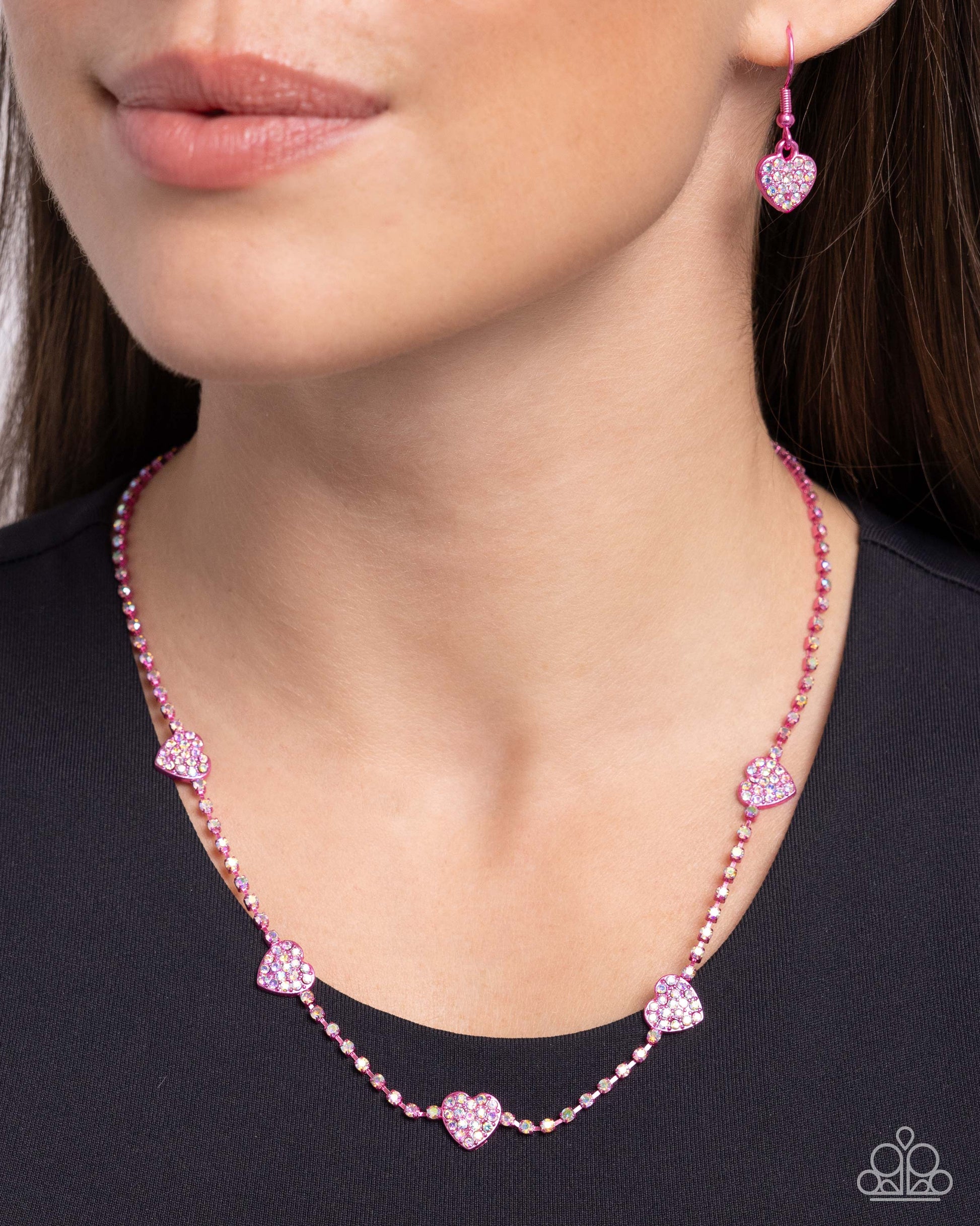 Homecoming Hearts - Pink Necklace - Paparazzi - Dare2bdazzlin N Jewelry