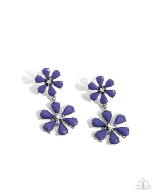 A Blast of Blossoms - Blue Earring - Paparazzi - Dare2bdazzlin N Jewelry