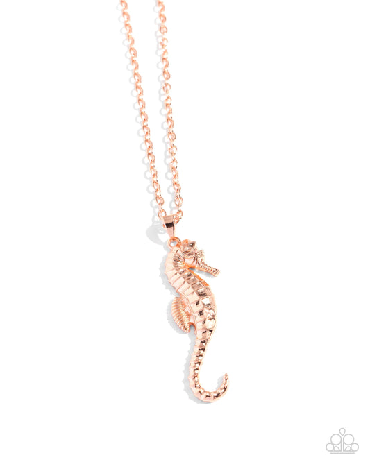 Sparkling Seahorse - Copper Necklace - Paparazzi - Dare2bdazzlin N Jewelry