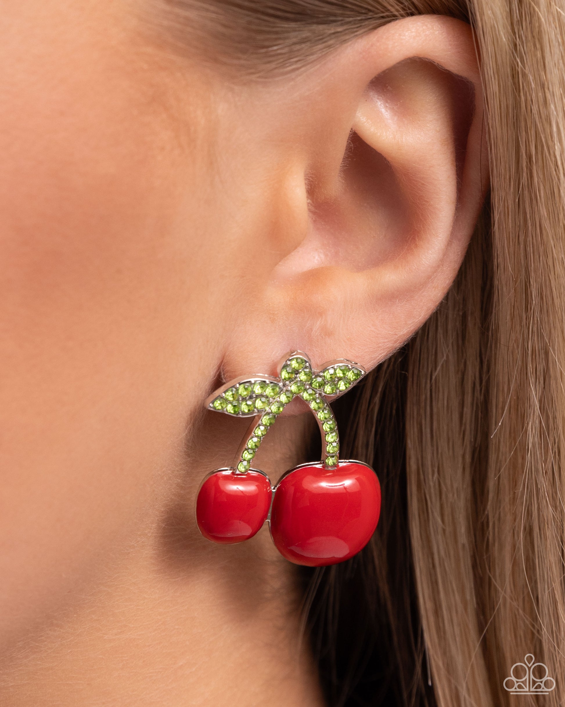 Charming Cherries - Red Post Earring - Paparazzi - Dare2bdazzlin N Jewelry