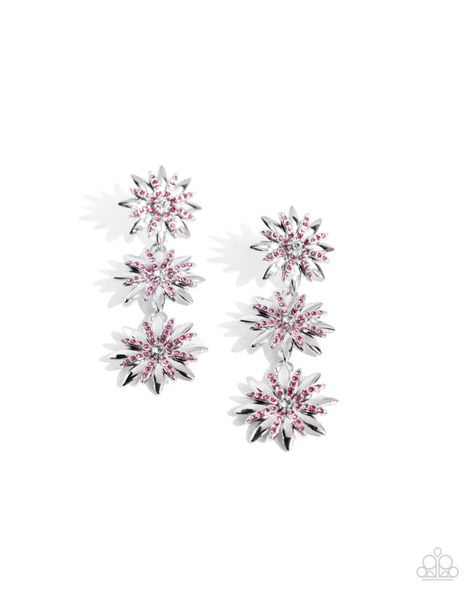 Petaled Princess - Pink Post Earring - Paparazzi - Dare2bdazzlin N Jewelry