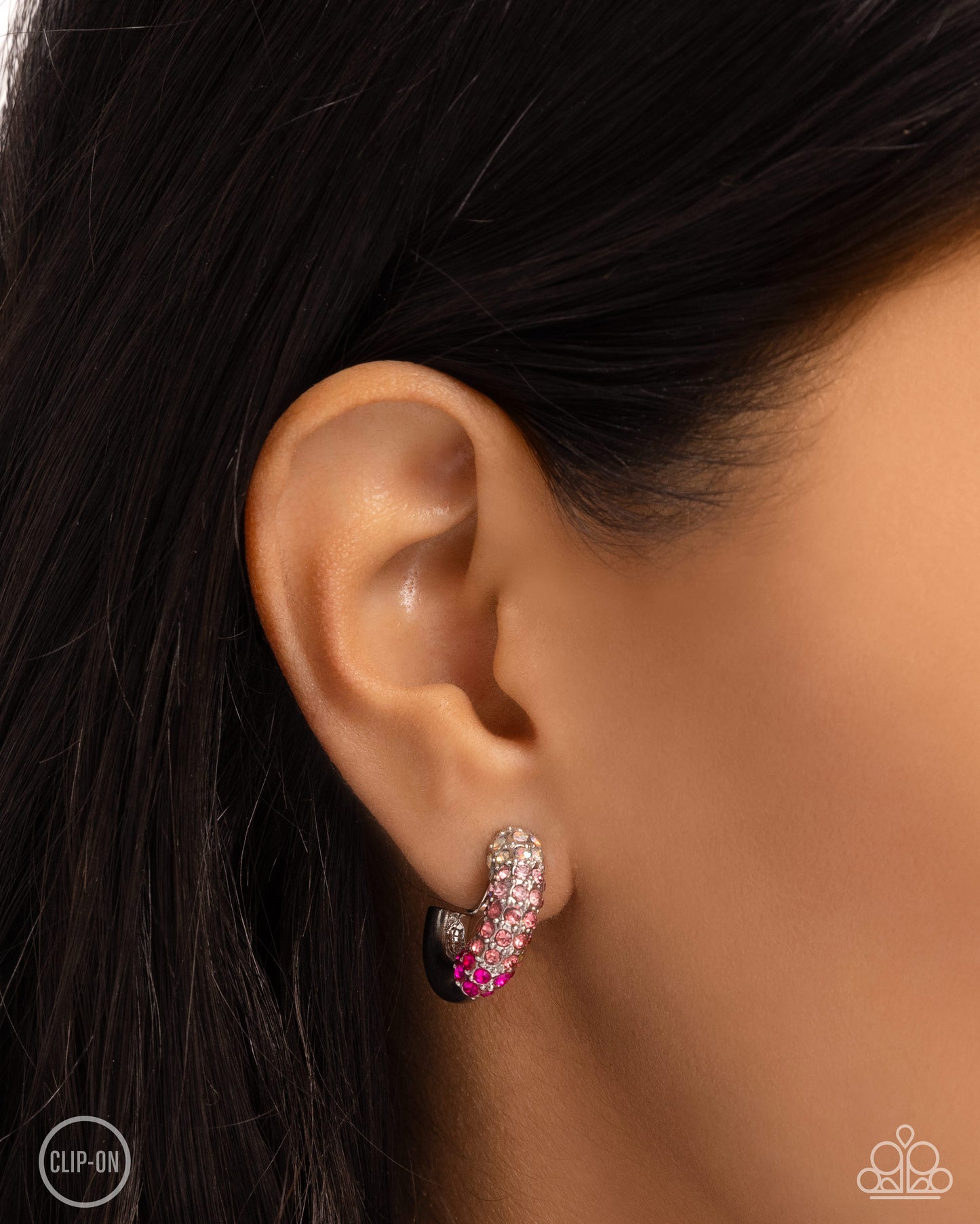 Ombré Observer - Pink Clip-On Earring - Paparazzi - Dare2bdazzlin N Jewelry