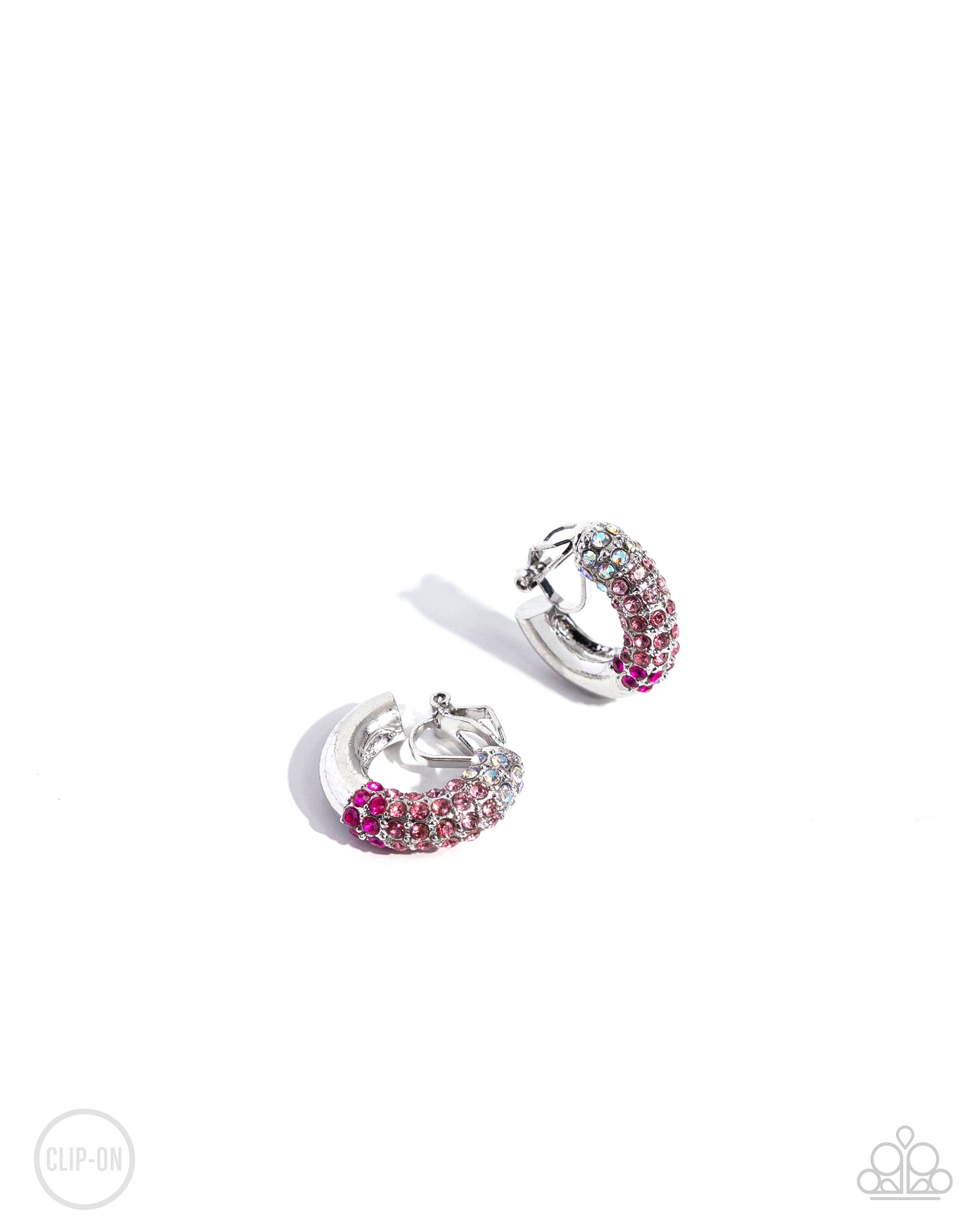 Ombré Observer - Pink Clip-On Earring - Paparazzi - Dare2bdazzlin N Jewelry