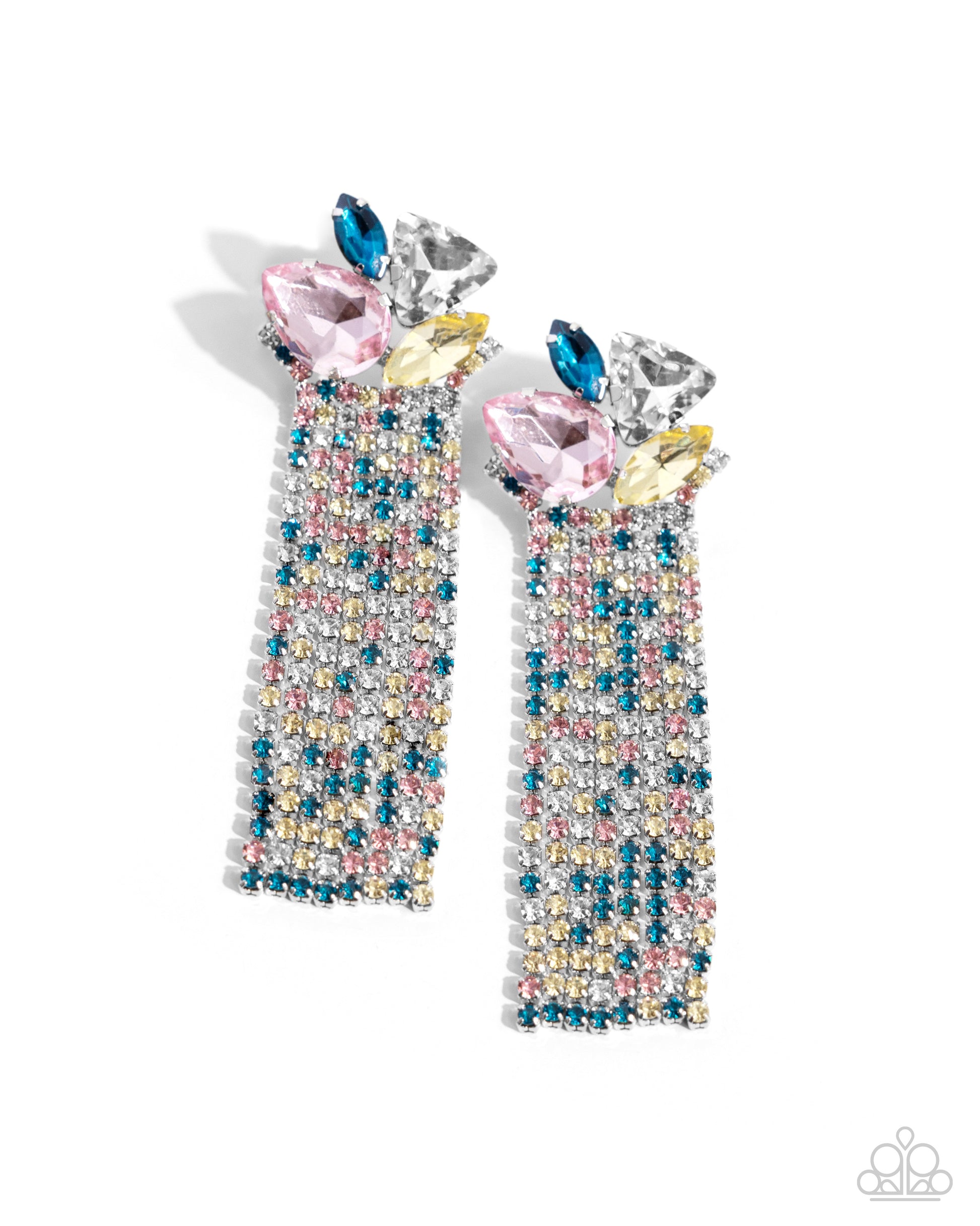 Blinding Blend - Multi Post Earring - Paparazzi - Dare2bdazzlin N Jewelry