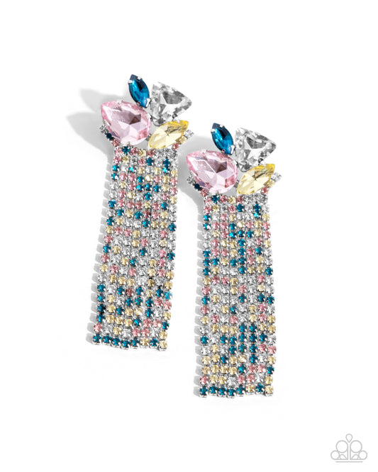 Blinding Blend - Multi Post Earring - Paparazzi - Dare2bdazzlin N Jewelry
