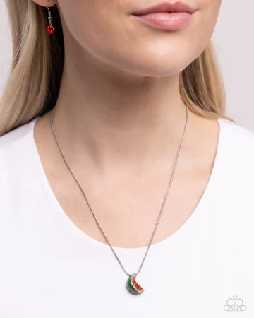 Watermelon Wardrobe Red Necklace - Paparazzi - Dare2bdazzlin N Jewelry