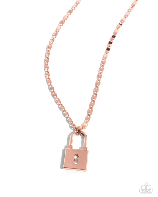 Locked Lesson - Copper Necklace - Paparazzi - Dare2bdazzlin N Jewelry