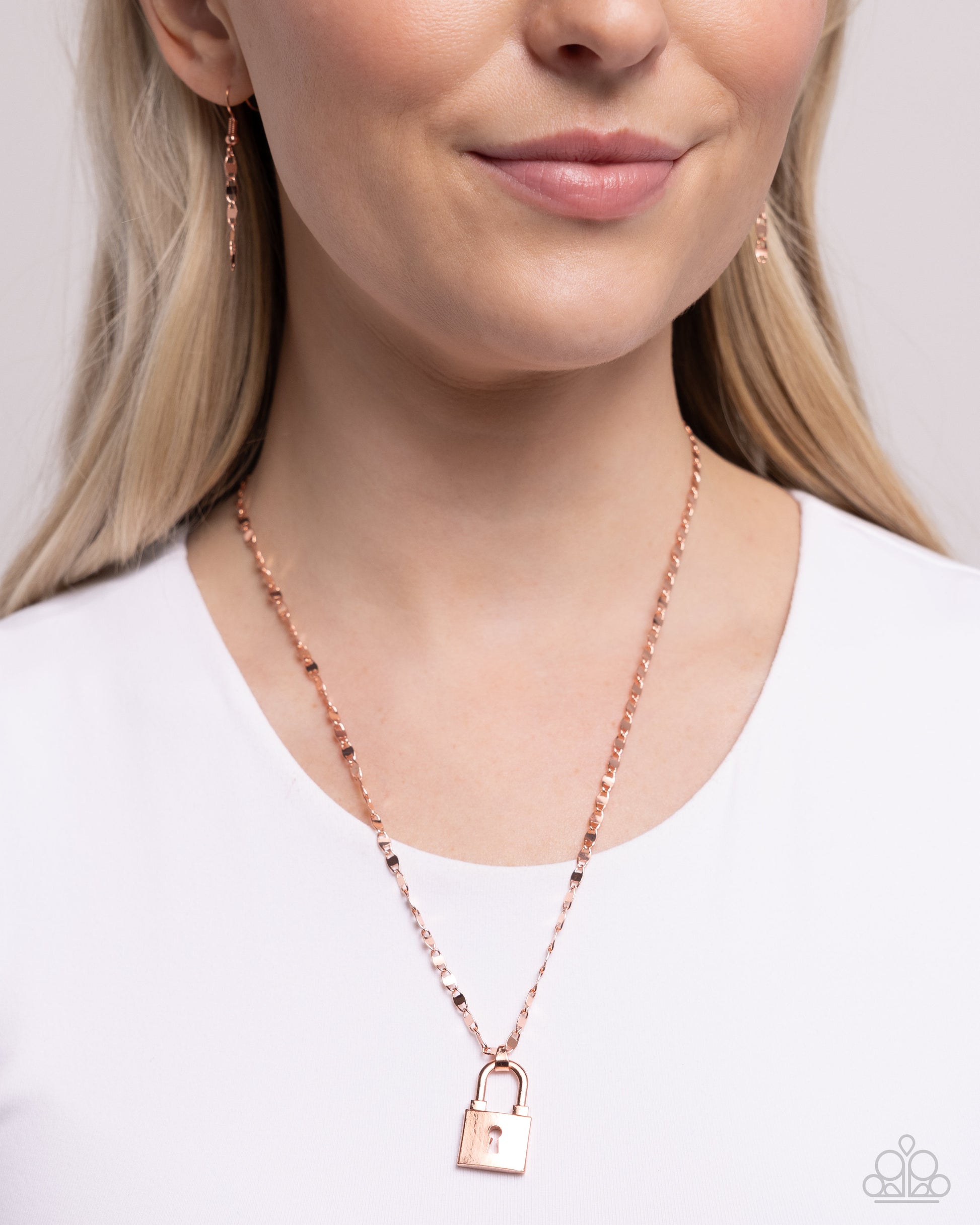 Locked Lesson - Copper Necklace - Paparazzi - Dare2bdazzlin N Jewelry