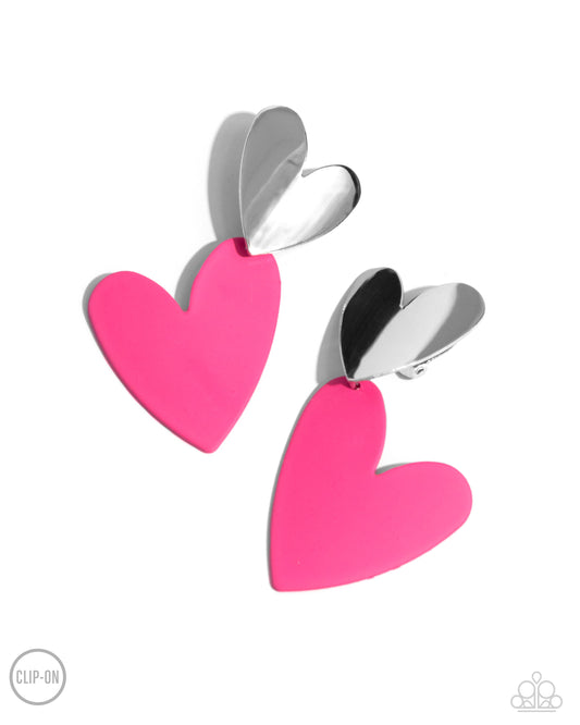 Romantic Occasion - Pink Clip-on Earring - Paparazzi - Dare2bdazzlin N Jewelry