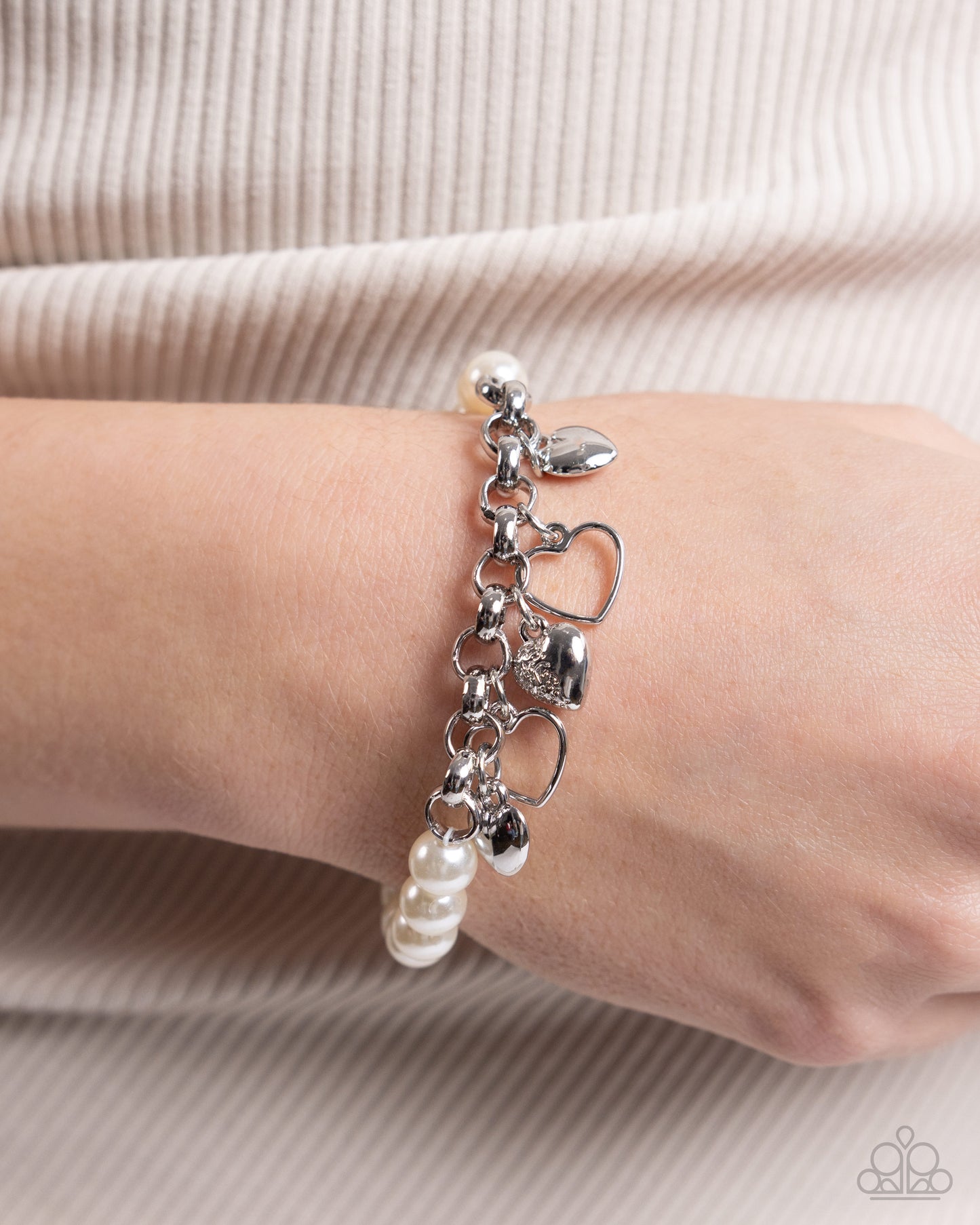 Charming Candidate - White Bracelet - Paparazzi - Dare2bdazzlin N Jewelry