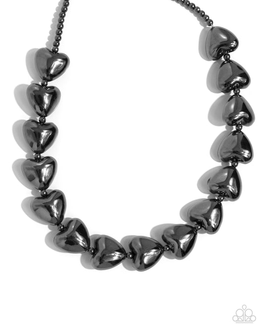 Hello Heartstrings - Black Necklace - Paparazzi - Dare2bdazzlin N Jewelry