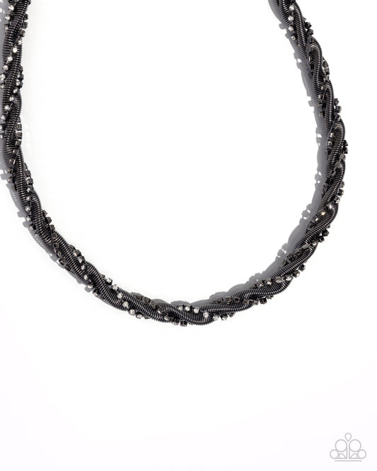 Candid Coils - Black Necklace - Paparazzi - Dare2bdazzlin N Jewelry