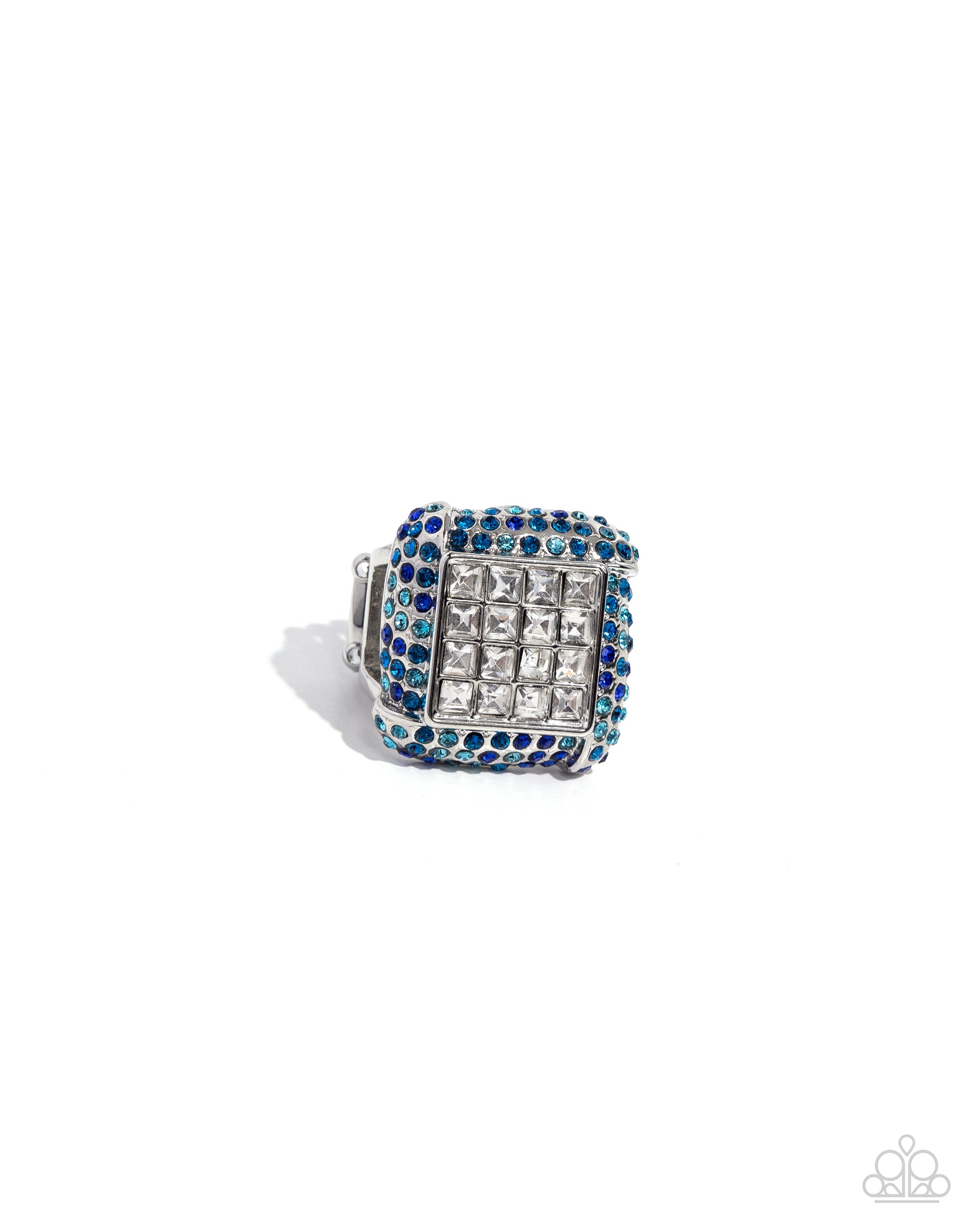 Medium SQUARE - Blue Ring - Paparazzi - Dare2bdazzlin N Jewelry