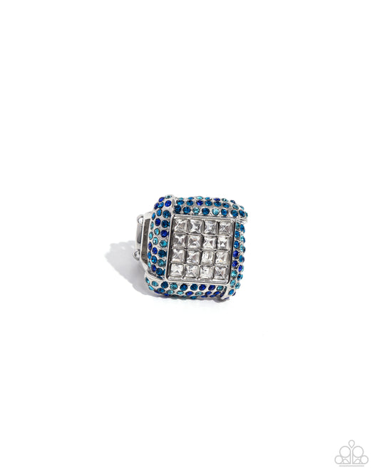 Medium SQUARE - Blue Ring - Paparazzi - Dare2bdazzlin N Jewelry