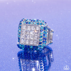 Medium SQUARE - Blue Ring - Paparazzi - Dare2bdazzlin N Jewelry