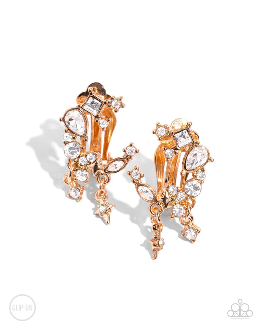 Fantastical Fashion - Gold Clip-On Earring - Paparazzi - Dare2bdazzlin N Jewelry