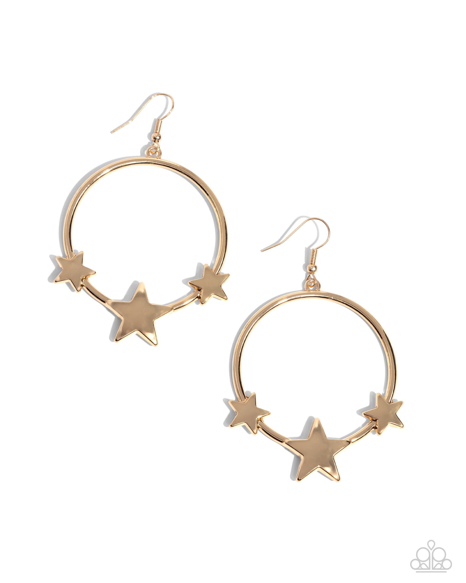 Let SPARKLE Ring! - Gold Earring - Paparazzi - Dare2bdazzlin N Jewelry