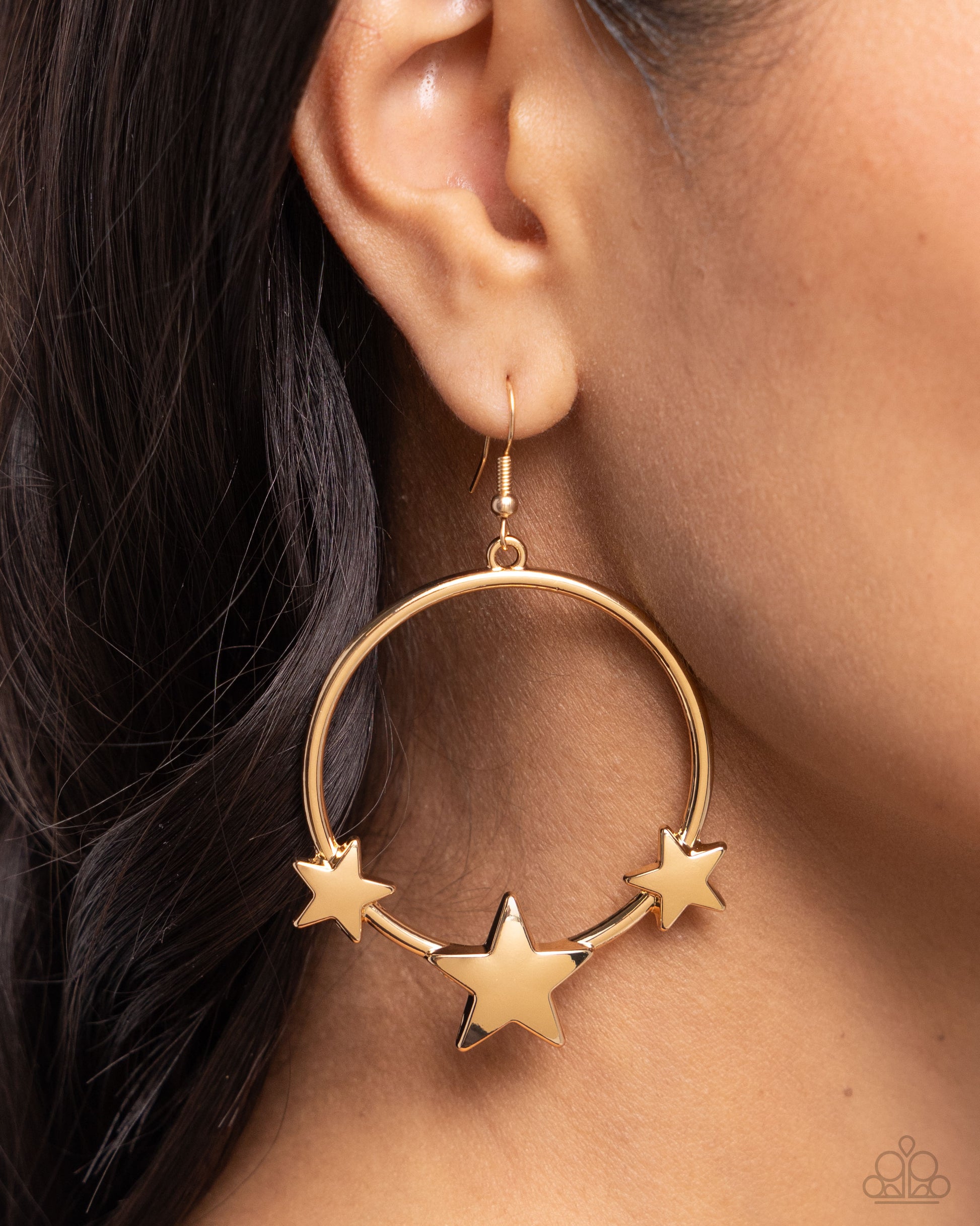 Let SPARKLE Ring! - Gold Earring - Paparazzi - Dare2bdazzlin N Jewelry